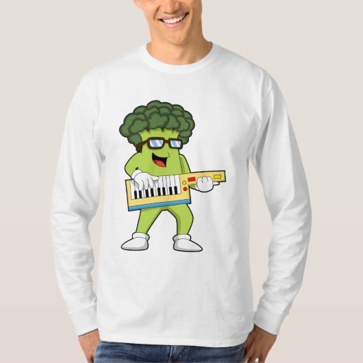 T-shirt Vegan Broccoli at Music with Guitar (Devant)