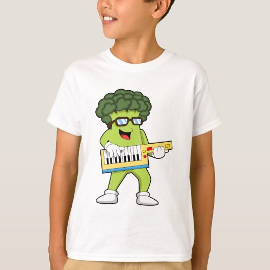 T-shirt Vegan Broccoli at Music with Guitar (Devant)