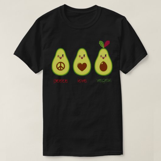 T-shirt Vegan Cute Avocado (Design devant)