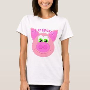 T-shirt Vegan doux porc/Pig/Go Vegan