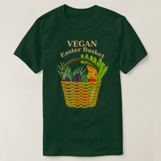 T-shirt Vegan Easter Basket for Easter Organic Vegetables  (Design devant)