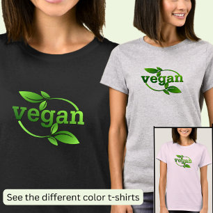T-shirt Vegan Feuille vert