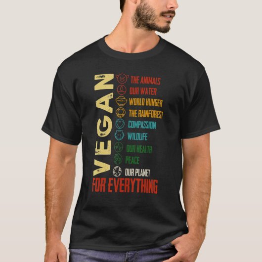 T-shirt Vegan For Everything PlanetEarth Day Save the Bees (Devant)