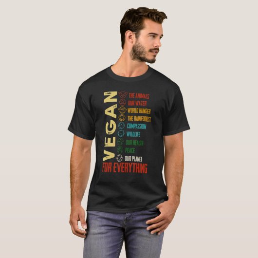 T-shirt Vegan For Everything PlanetEarth Day Save the Bees (Devant entier)