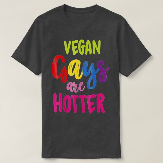 T-shirt Vegan Gays Sont Végétan Hotter (Design devant)