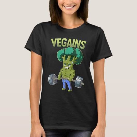 T-shirt Vegan Gym Bodybuilding Vegains (Devant)