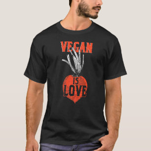 T-shirt Vegan Is Love Végétarien Véganisme Droits des anim