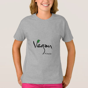 T-shirt Vegan Power avec Cool à feuilles vertes