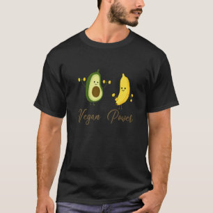 T-shirt Vegan Power Avocado Banana Poids Gym Stren