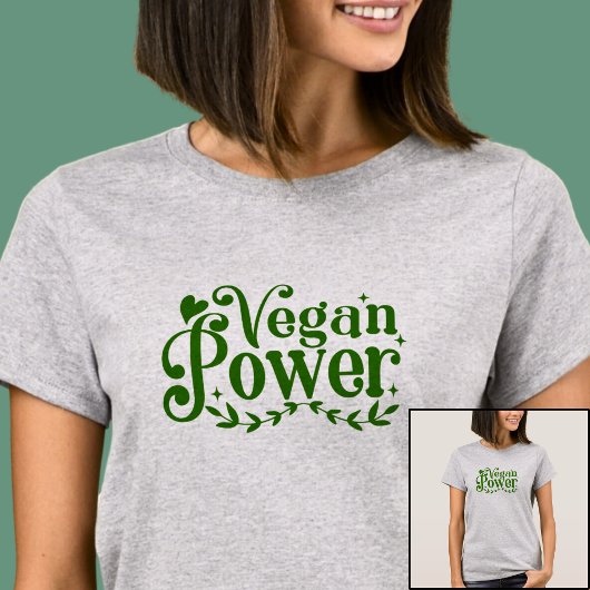 T-shirt Vegan Power - on Light Grey