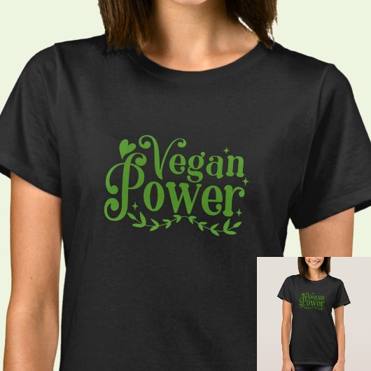 T-shirt Vegan Power - sur couleur foncée