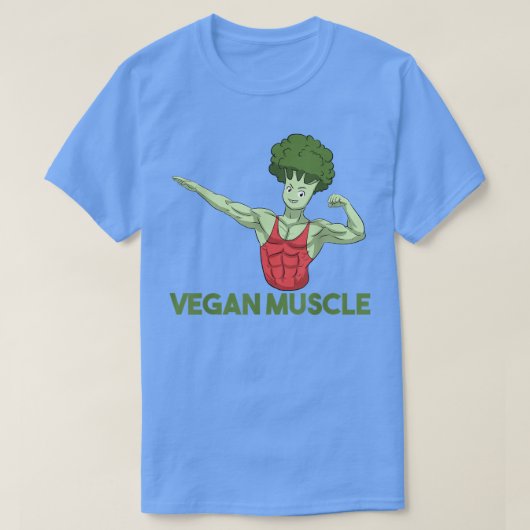 T-shirt Vegan Power Vegetarian Plant Broccoli Bodybuilding (Design devant)