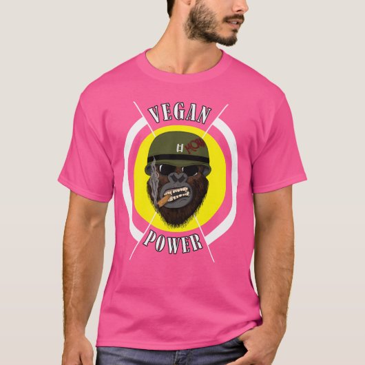 T-shirt Vegan Power Workout Muscle Gorilla Bodybuilding (Devant)