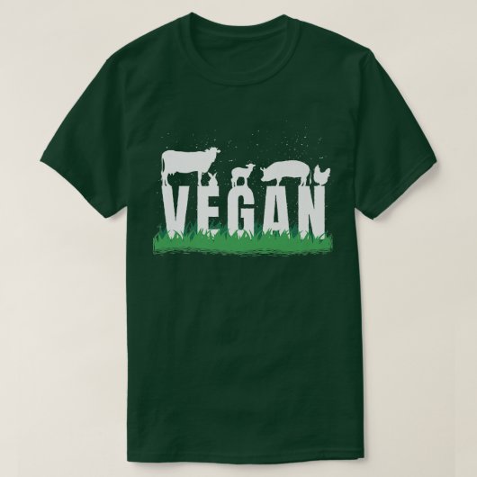 T-shirt Vegan Silhouette Veggie Cow Pig Premium (Design devant)