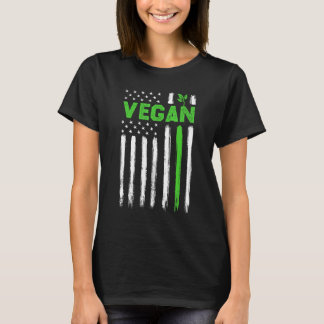 T-shirt Vegan USA American Flag Vegetarian Farming Vegan 4