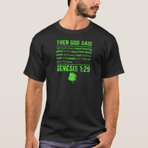 T-shirt Vegan Veganism Alors Dieu A Dit Plante Diet Hommes