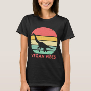 T-shirt Vegan Vibes Vegetarian Dinosaur Plant Based Retro