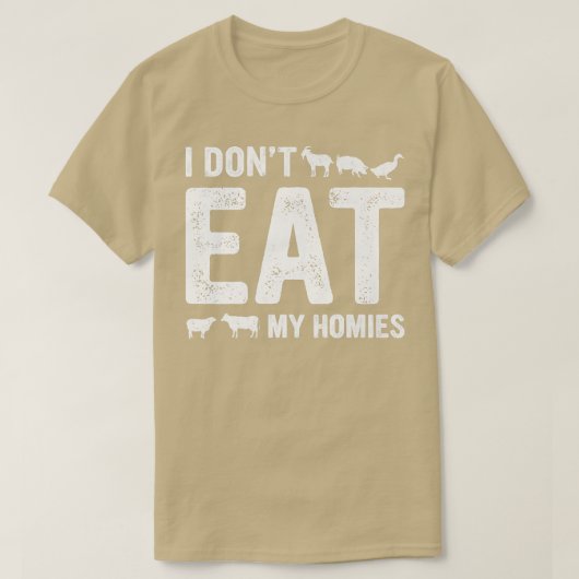 T-shirt Veganécrologie Je ne mange pas mes Homies Monde ve (Design devant)
