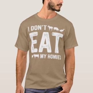 T-shirt Veganécrologie Je ne mange pas mes Homies Monde ve