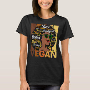 T-shirt Véganes Femmes Noires Afro Mélanine Cool Histoire