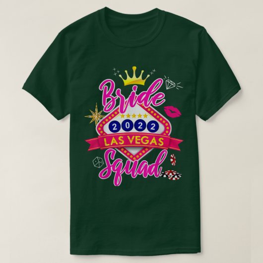 T-shirt Vegas Bride Squad 2022, Marié à Vegas Bachelore (Design devant)