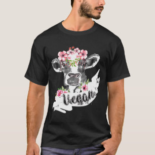 T-shirt Végétal Vache Drôle Avec Flower Headband