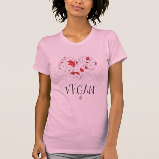 T-shirt Végétalien - coeur (Devant)