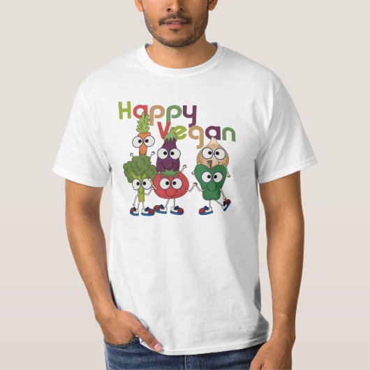 T-shirt Végétalien heureux (Devant)