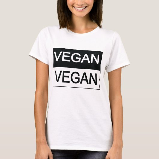 T-shirt Végétalien noir et blanc (Devant)