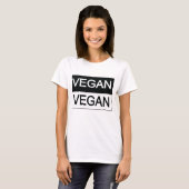 T-shirt Végétalien noir et blanc (Devant entier)