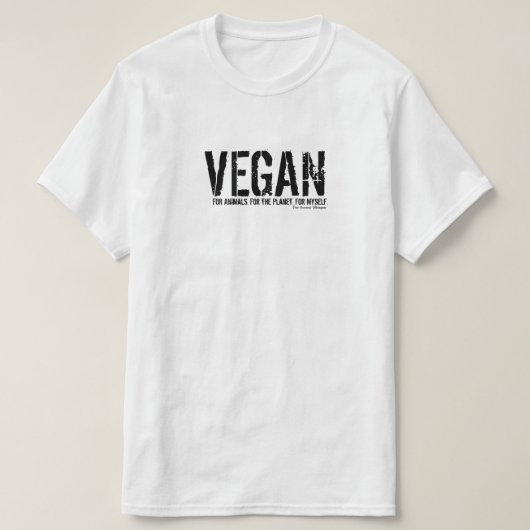 T-shirt Végétalien pour la chemise simple (blanche) (Design devant)