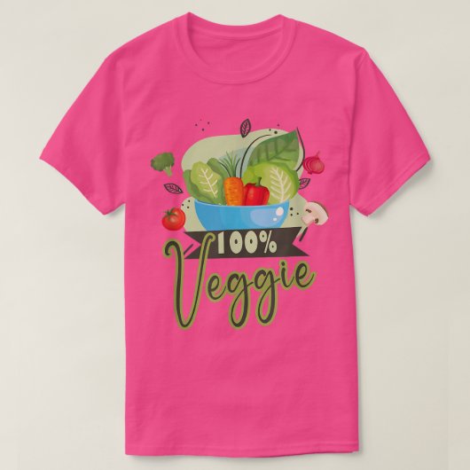 T-shirt végétarien 100 Veggie végétalien végétarien (Design devant)