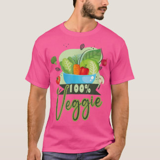 T-shirt végétarien 100 Veggie végétalien végétarien