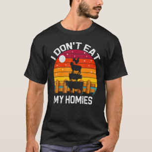 T-shirt Végétarien I Don't Eat My Homies, Funny Vegan Retr
