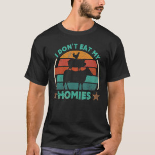 T-shirt Végétarien Je ne mange pas mes Homies Vegan Retro
