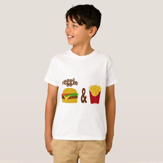 T-shirt Veggie Burger et Fries (Devant entier)