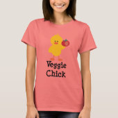 T-shirt Veggie Chick Ringer (Devant)