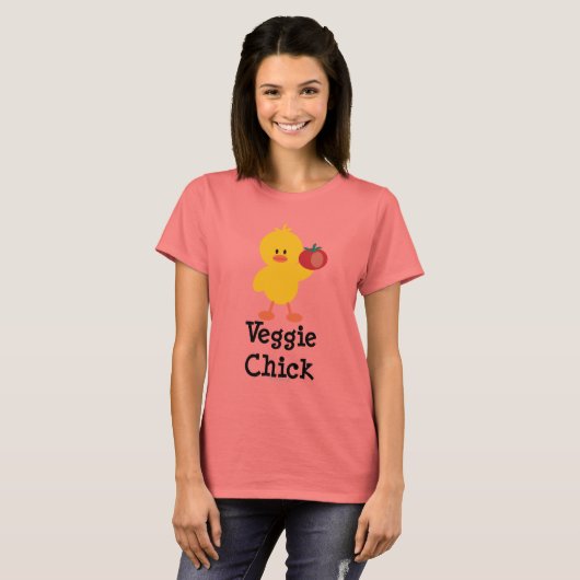 T-shirt Veggie Chick Ringer (Devant entier)