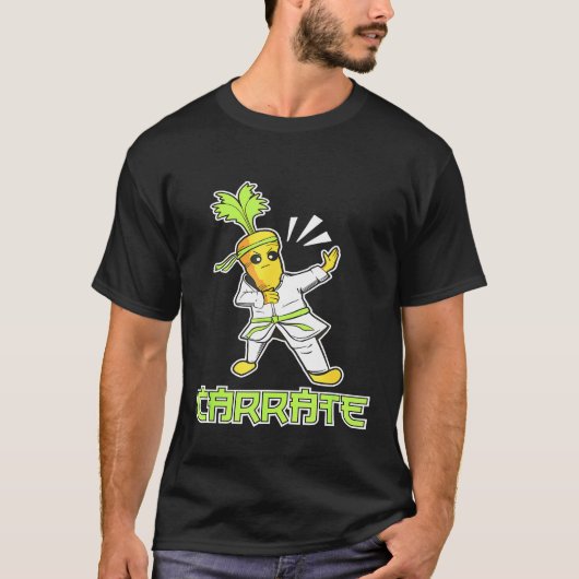 T-shirt Veggie I Funny Carré I Martial Arts Carrot I Kar (Devant)