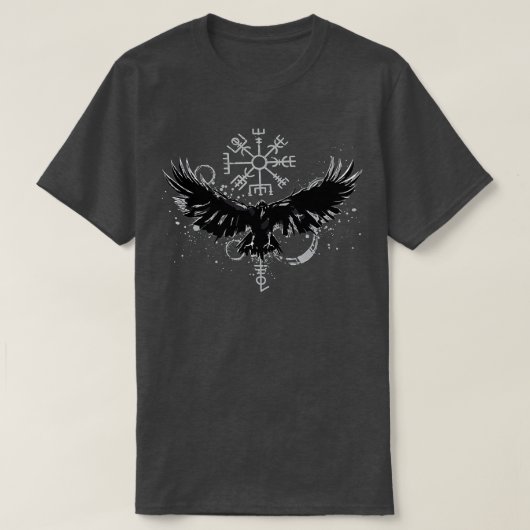 T-shirt Vegvisir Viking Compass Ravens Viking  (Design devant)