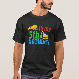 T-shirt Véhicule de construction C'est ma 5ème fête d'anni