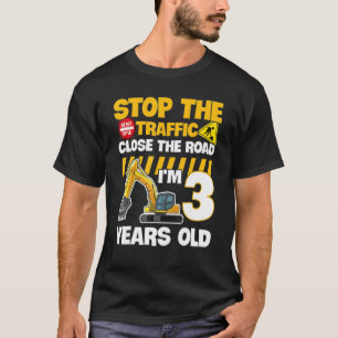 T-shirt Véhicule de construction cool 3e anniversaire 3 an