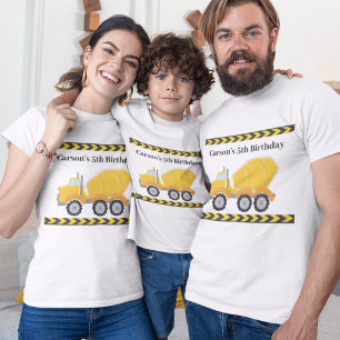 T-shirt Véhicule de construction fête d'anniversaire Paren