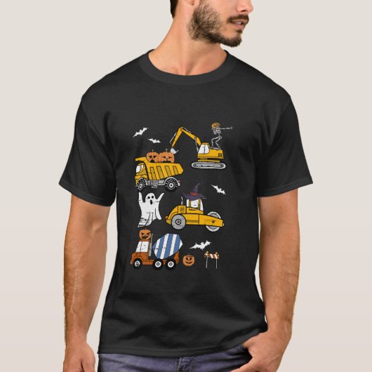 T-shirt Véhicule de construction Halloween (Devant)