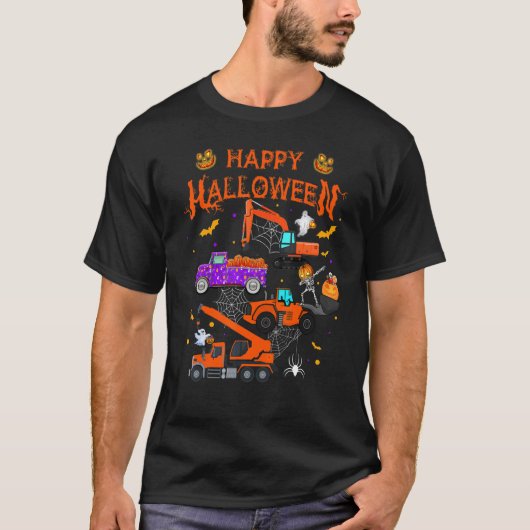 T-shirt Véhicule de construction Halloween (Devant)