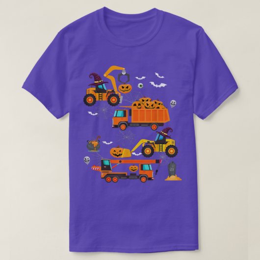 T-shirt Véhicule de construction Halloween (Design devant)