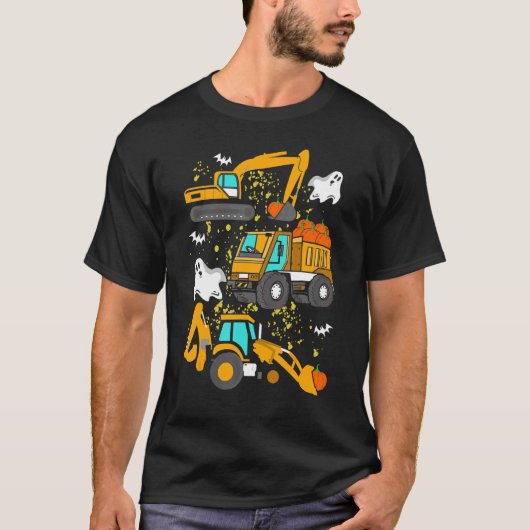 T-shirt Véhicule de construction Halloween (Devant)