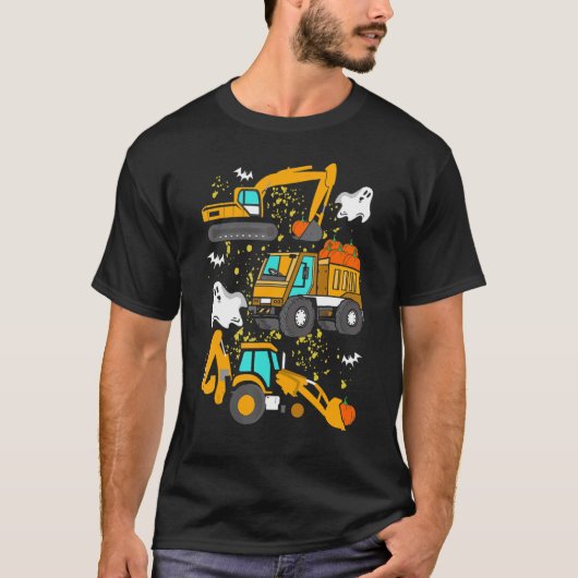 T-shirt Véhicule de construction Halloween (Devant)
