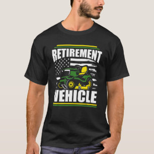 T-shirt Véhicule De Retraite Monteur De Pelouse Mower Amer