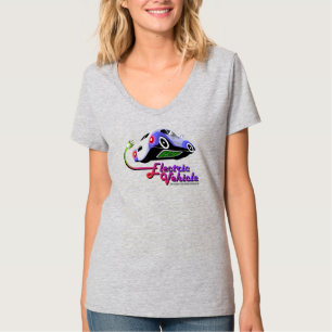 T-shirt Véhicule électrique futur Cou-V féminin